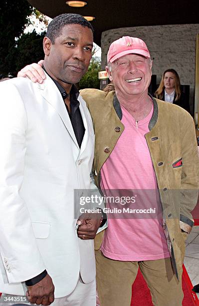 Actor Denzel Washington and director Tony Scott attend Regency Enterprises and Twentieth Century Fox's "Man on Fire" Premiere at Mann National...