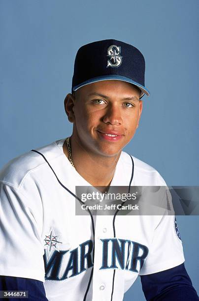 Alex Rodriguez of the Seattle Mariners poses for a portrait during the 1995 season.