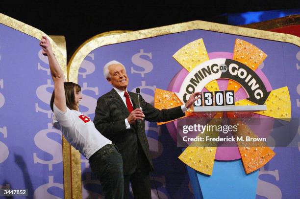 Contestant and host Bob Barker play "The Price Is Right" million dollar spectacular celebrating host Bob Barker's induction into the Academy of...