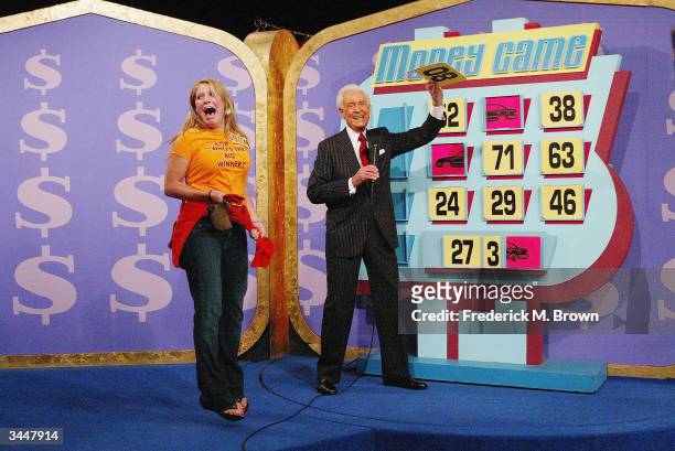 Contestant and host Bob Barker play "The Price Is Right" million dollar spectacular celebrating host Bob Barker's induction into the Academy of...