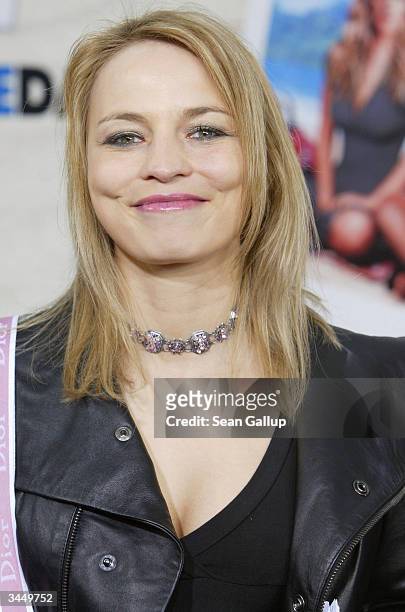 German female boxer Regina Halmich attends the German premiere of "50 First Dates" at the CineStar theatre at Potsdamer Platz on April 19, 2004 in...