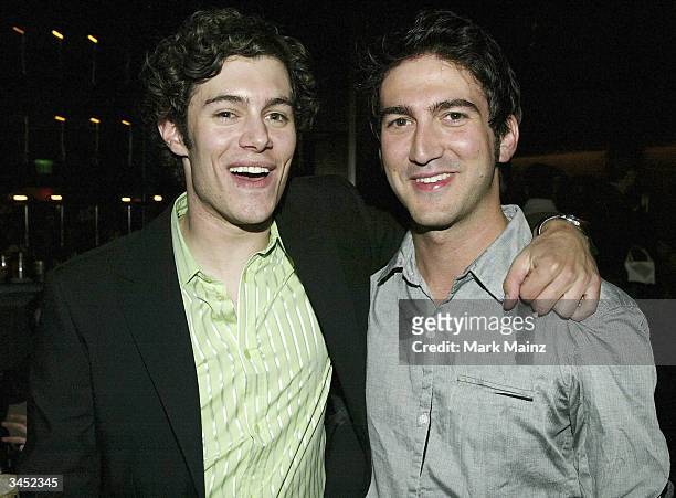 Actor Adam Brody and Executive Producer Josh Schwartz attends the "Season Finale Party for The O.C." at Falcon April 20, 2004 in Los Angeles,...