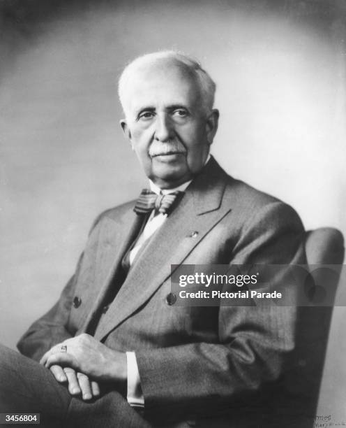Portrait of American businessman James Cash Penney , owner of the JC Penney chain of retail stores, 1956.