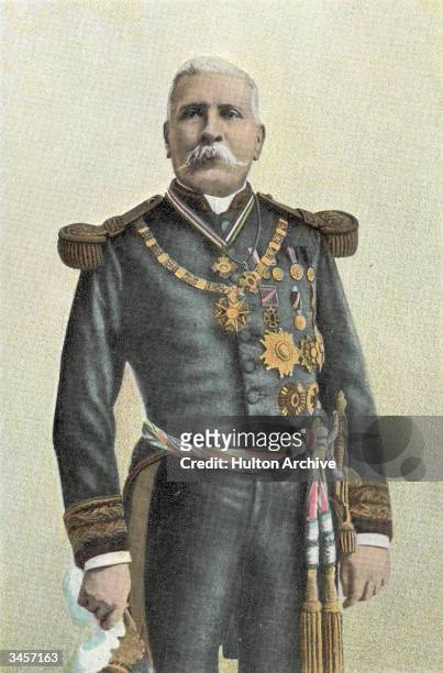 Portrait of Mexican President Jose de la Cruz Porfirio Diaz , late 1800s.