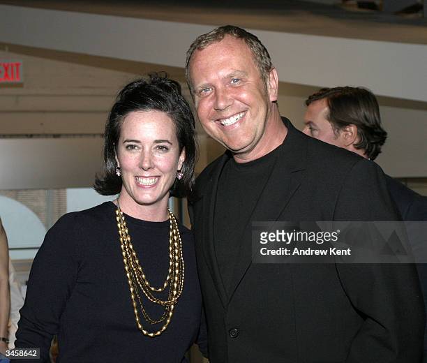 Kate Spade and Michael Kors pose at the CFDA hosted viewing of MOMA's "Fashioning Fiction in Photography Since 1990" April 22, 2004 in Queens, New...