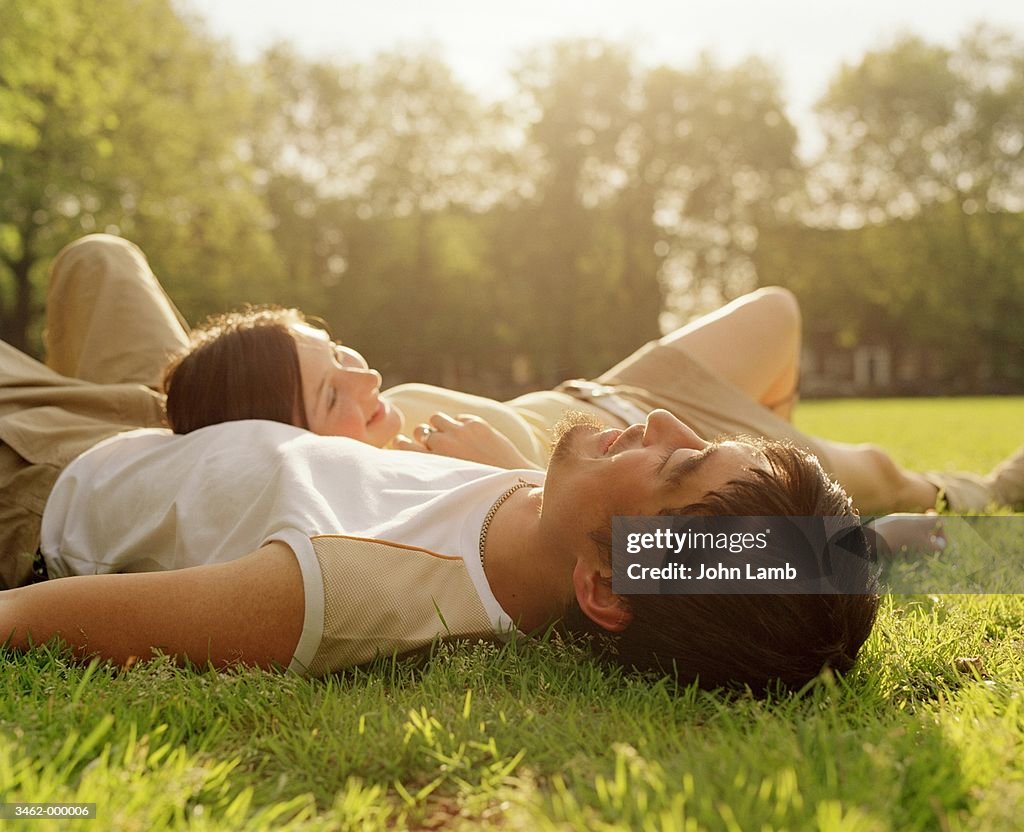 Couple Lying in Park