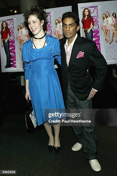 Actor Rajiv Surendra and girlfriend Julie Gurtain attend a private screening of "Mean Girls" on April 23, 2004 at Loews Lincoln Square Theater, in...