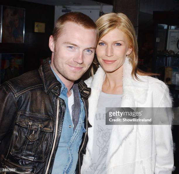 Ronan Keating and wife Yvonne appear on The Late Late Show at RTE Studios, April 23, 2004 in Dublin, Ireland.