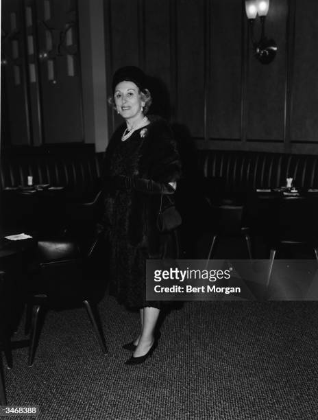 Business woman, executive, and beautician Estee Lauder at the Hotel Amsterdam, New York, New York, late 1960s.