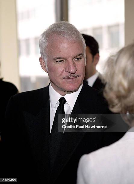 Actor Steve Martin attends the Film Society Of Lincoln Centers 2004 Gala Tribute to Sir Michael Caine on April 26, 2004 at the Avery Fisher Hall, in...