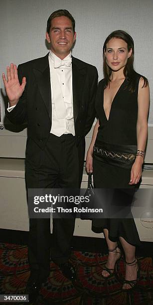 Actors Jim Caviezel and Claire Forlani attend the Premiere of Bobby Jones - Stroke of Genius at Loews Lincoln Square Theater on April 26, 2004 in New...
