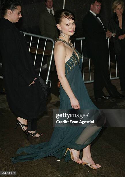 Actress Natalie Portman attends the "Dangerous Liaisons: Fashion and Furniture in the 18th Century" Costume Institute benefit gala at the...