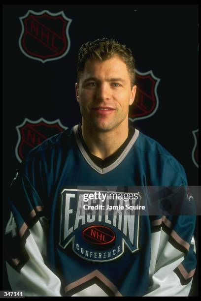 Defenseman Scott Stevens of the New Jersey Devils poses before the NHL All-Star Game at the San Jose Arena in San Jose, California. Mandatory Credit:...