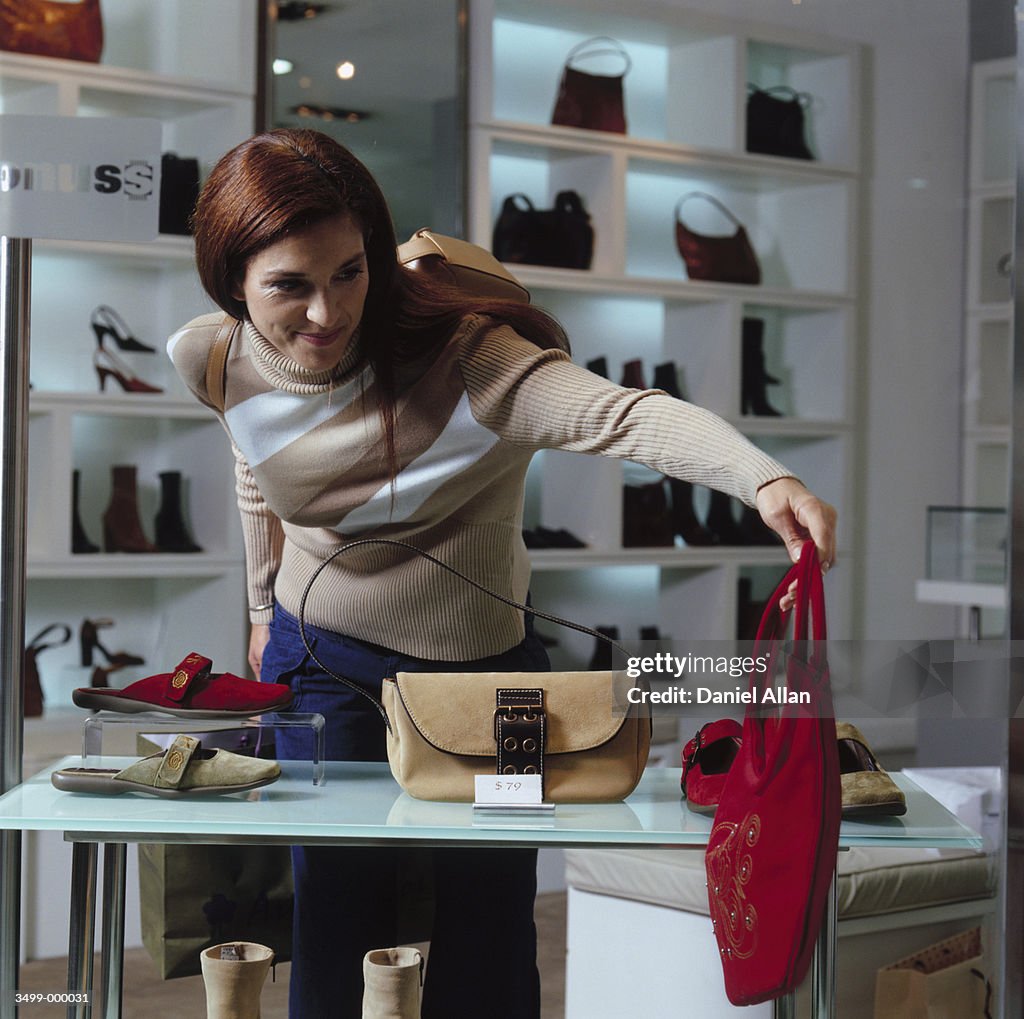 Woman in Shoe Store