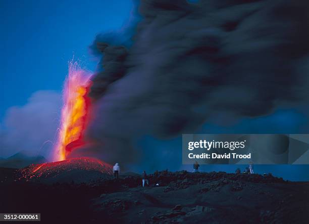 mount etna erupting - etna stock pictures, royalty-free photos & images