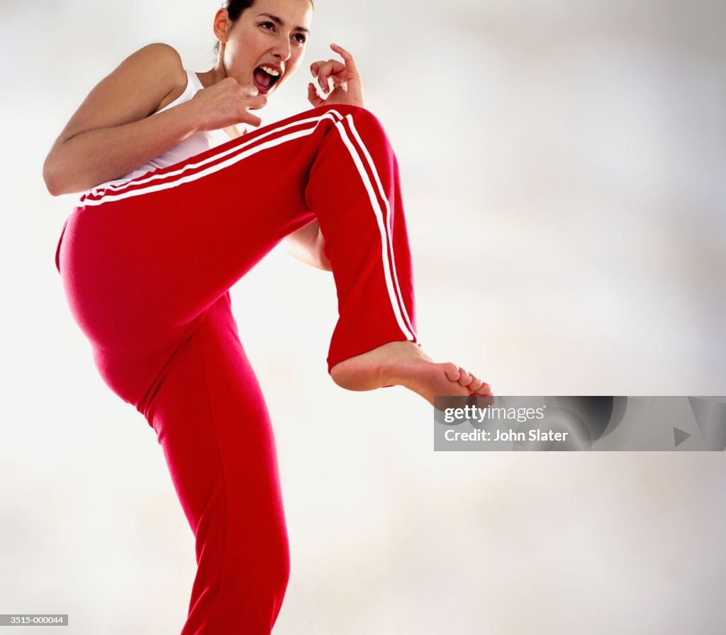 Woman in Self Defense Position