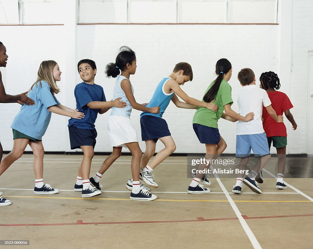 Children Conga Dancing