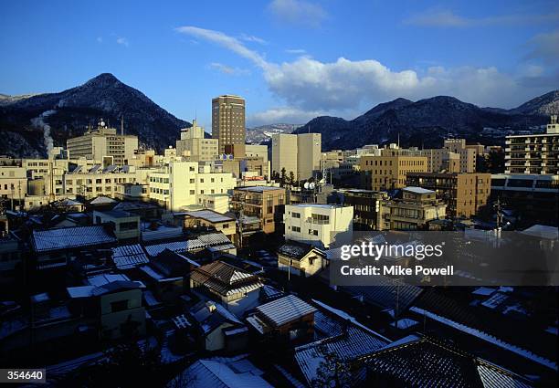 General view of a downtown area of Nagano City, Japan, the host for the 1998 Winter Olympics. Mandatory Credit: Mike Powell/Allsport