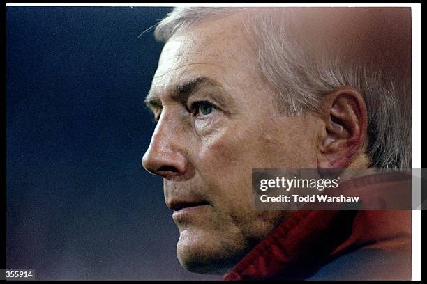 Texas Longhorns head coach John Mackovic looks on during the Fiesta Bowl against the Penn State Nittany Lions at Sun Devil Stadium in Tempe, Arizona....