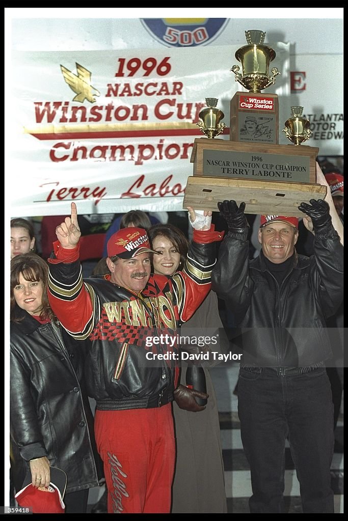 Tyler Labonte NASCAR driver Terry LaBonte and team owner Rick Hendrick celebrate ...