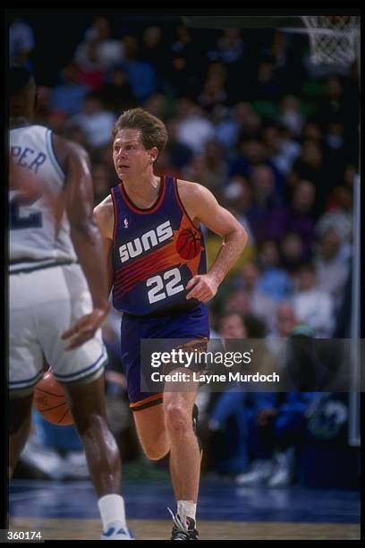 Guard Danny Ainge of the Phoenix Suns moves the ball during a game. Mandatory Credit: Layne Murdoch /Allsport Mandatory Credit: Layne Murdoch...