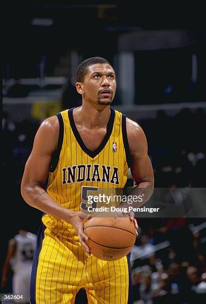 Jalen Rose of the Indiana Pacers shooting a free throw during the News  Photo - Getty Images