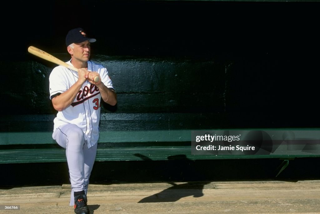 Cal Ripken Corner Infielder Cal Ripken of the Baltimore Orioles poses for the camera on ...