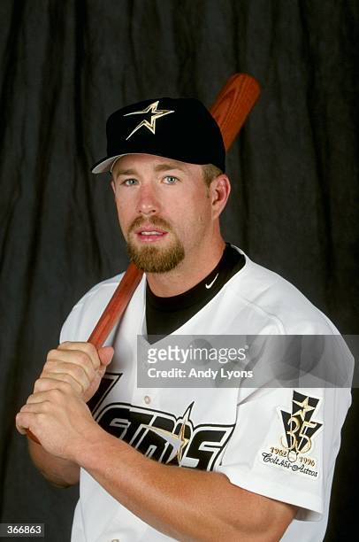 Infielder Jeff Bagwell of the Houston Astros poses for a studio portrait on Photo Day during Spring Training at the Osceola County Stadium in...