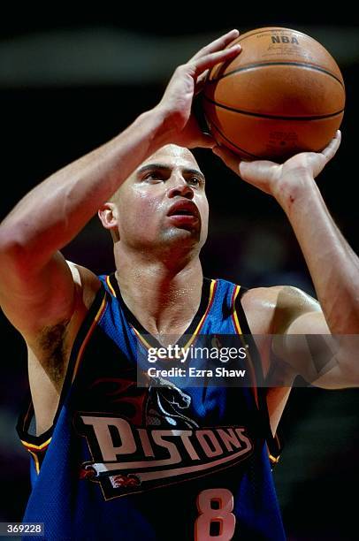 Bison Dele of the Detroit Pistons shooting the ball during the game ...