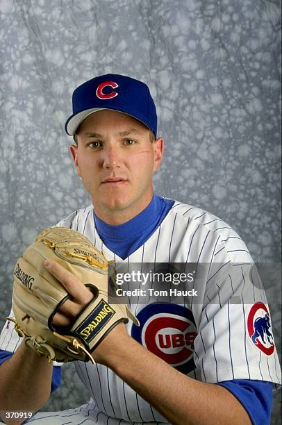Pitcher Mark Pisciotta of the Chicago Cubs poses for a studio portrait on Photo Day during Spring Training at HoHoKam Park in Mesa, Arizona....
