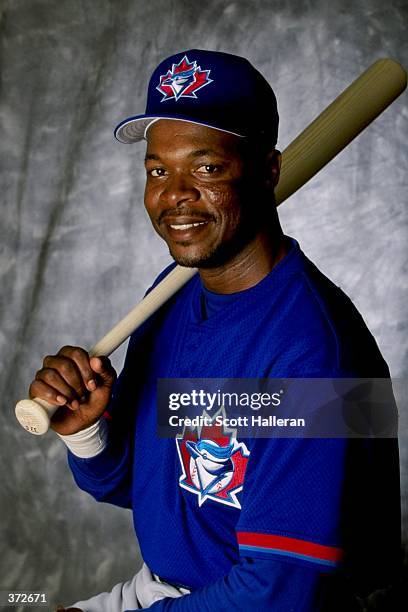 Infielder Tony Fernandez of the Toronto Blue Jays poses for a studio portrait on Photo Day during Spring Training at the Dunedin Stadium at Grant...