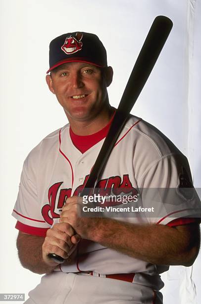 Infielder Jim Thome of the Cleveland Indians poses for a studio portrait on Photo Day during Spring Training at the Chain of Lakes Park in Winter...