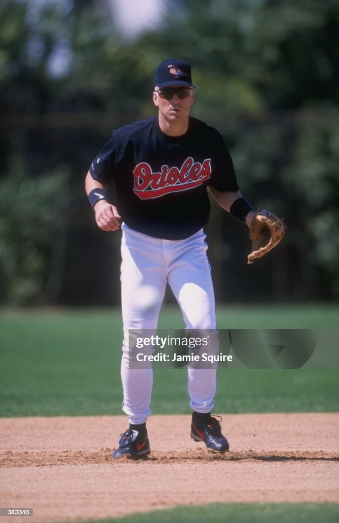 Infielder Cal Ripken of the Baltimore Orioles in action during a ...
