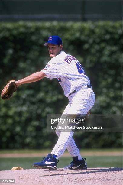 Marc Pisciotta of the Chicago Cubs in action during a game against the Philadelphia Phillies at Wrigley Field in Chicago, Illinois. The Phillies...