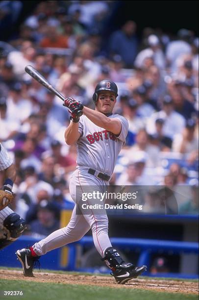 Darren Bragg of the Boston Red Sox in action during a game against the New York Yankees at Yankee Stadium in the Bronx, New York. The Red Sox...