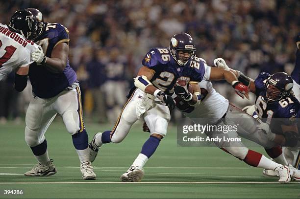 Robert Smith of the Minnesota Vikings in action during the NFC Championship Game against the Atlanta Falcons at the H. H. H. Metrodome in...