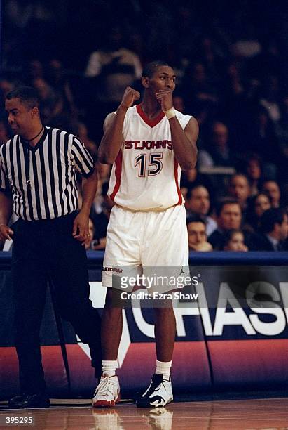 Guard Ron Artest of the St. John''s Red Storm in action during the Pre-Season NIT Game against the Stanford Cardinal at the Madison Square Garden in...