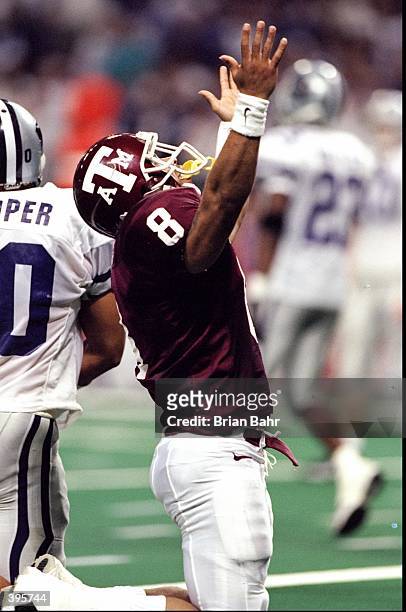 Running back Sirr Parker of the Texas A&M Aggies in action during the Big 12 Championship Games against the Kansas State Wildcats at the Trans World...