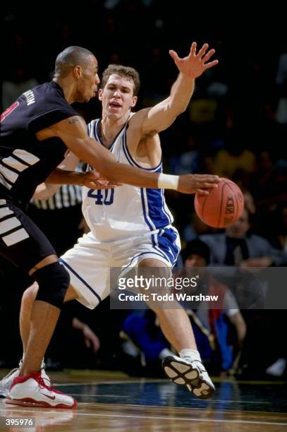 Taymon Domzalski of the Duke Blue Devils in action during the Carrs Great Alaska Shootout Game against the Cincinnati Bearcats at the Sullivan Arena...