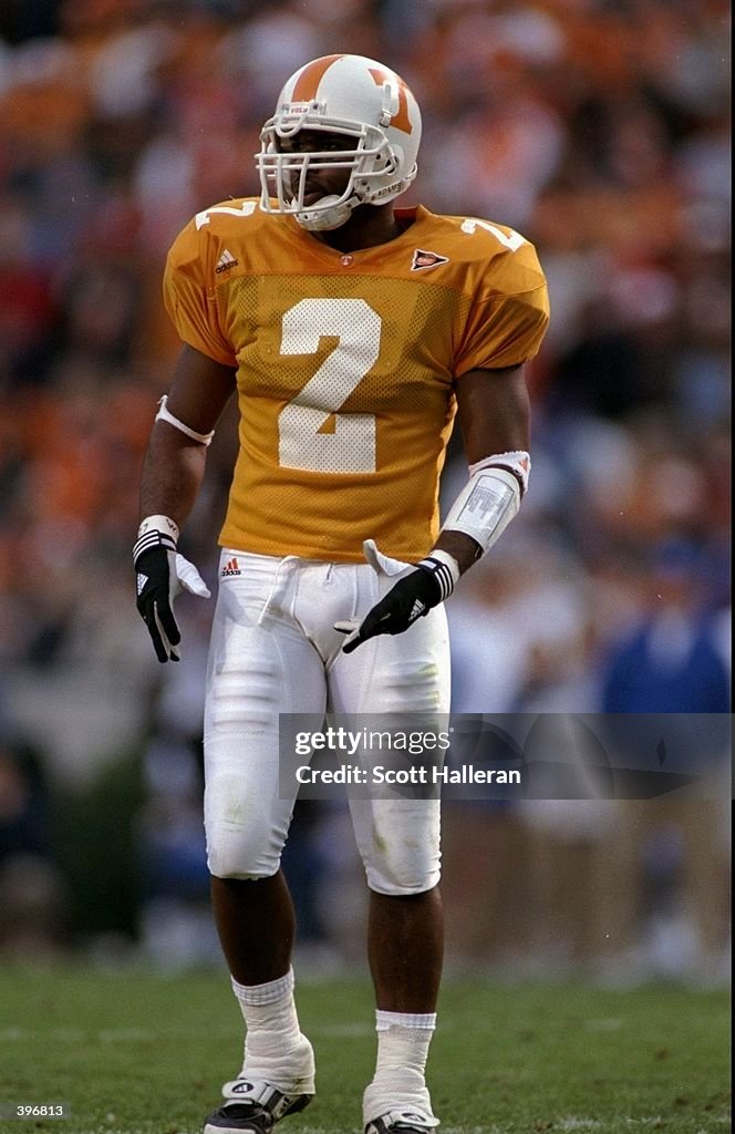 Fred R. White Defensive back Fred White of the Tennessee Volunteers looks on during ...