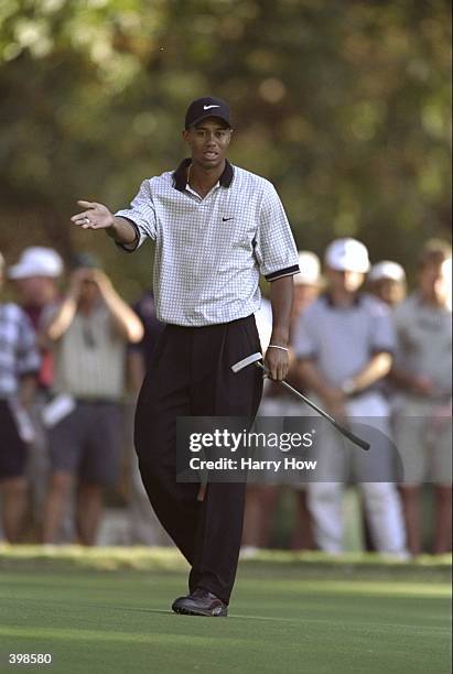 Tiger Woods in action during The Tour Championships at the East Lake Golf Club in Atlanta, Georgia. Mandatory Credit: Harry How /Allsport