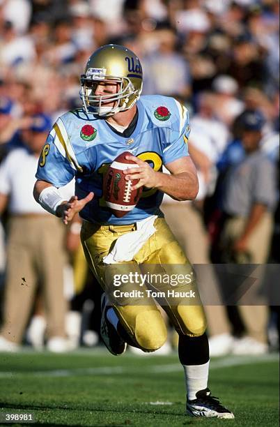 Quarterback Cade McNown of the UCLA Bruins in action during the Rose Bowl Game against the Wisconsin Badgers at the Rose Bowl in Pasadena,...