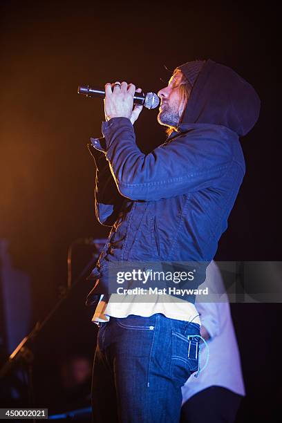 Jon Foreman of Switchfoot performs on stage at The Moore Theater on November 15, 2013 in Seattle, Washington.