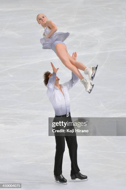 Annabelle Prolss and Ruben Blommaert of Germany perform during day one of Trophee Eric Bompard ISU Grand Prix of Figure Skating 2013/2014 at the...