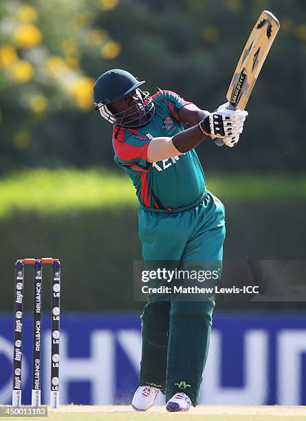 Steve Tikolo of Kenya in action during the ICC World Twenty20 Qualifier match between Nepal and Kenya at the ICC Academy on November 16, 2013 in...