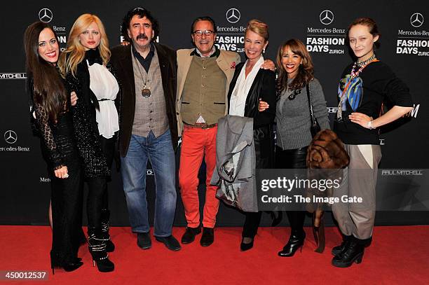 Sandra Bauknecht, Monty Shadow, Audrey Tritto and guests attend the Mercedes-Benz Fashion Days Zurich 2013 on November 15, 2013 in Zurich,...