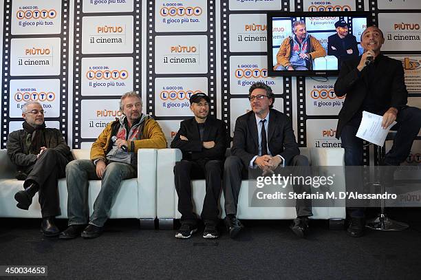 Daniele Luchetti, Giovanni Veronesi, Roberto Bigherati, Sergio Castellitto attend the Casting Awards Ceremony during the 8th Rome Film Festival at...