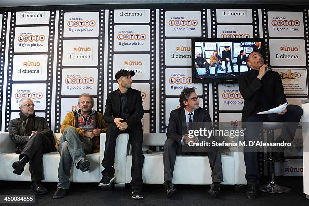 Daniele Luchetti, Giovanni Veronesi, Roberto Bigherati, Sergio Castellitto attend the Casting Awards Ceremony during the 8th Rome Film Festival at...