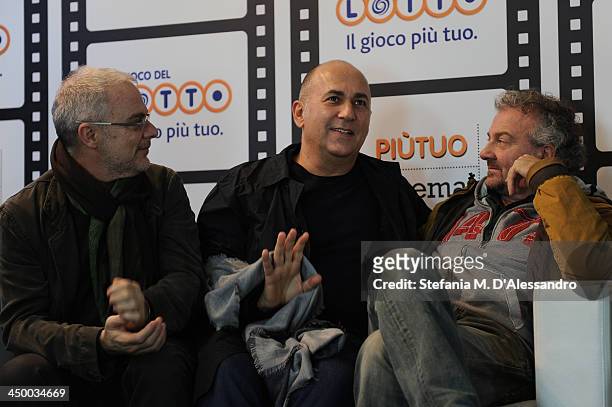 Daniele Luchetti, Ferzan Ozpetek and Giovanni Veronesi attend the Casting Awards Ceremony during the 8th Rome Film Festival at the Auditorium Parco...