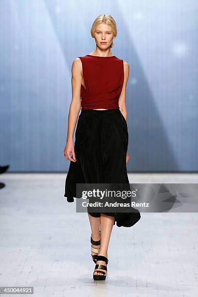 Model walks the runway at the Laend Phungkit show during Mercedes-Benz Fashion Days Zurich 2013 on November 16, 2013 in Zurich, Switzerland.